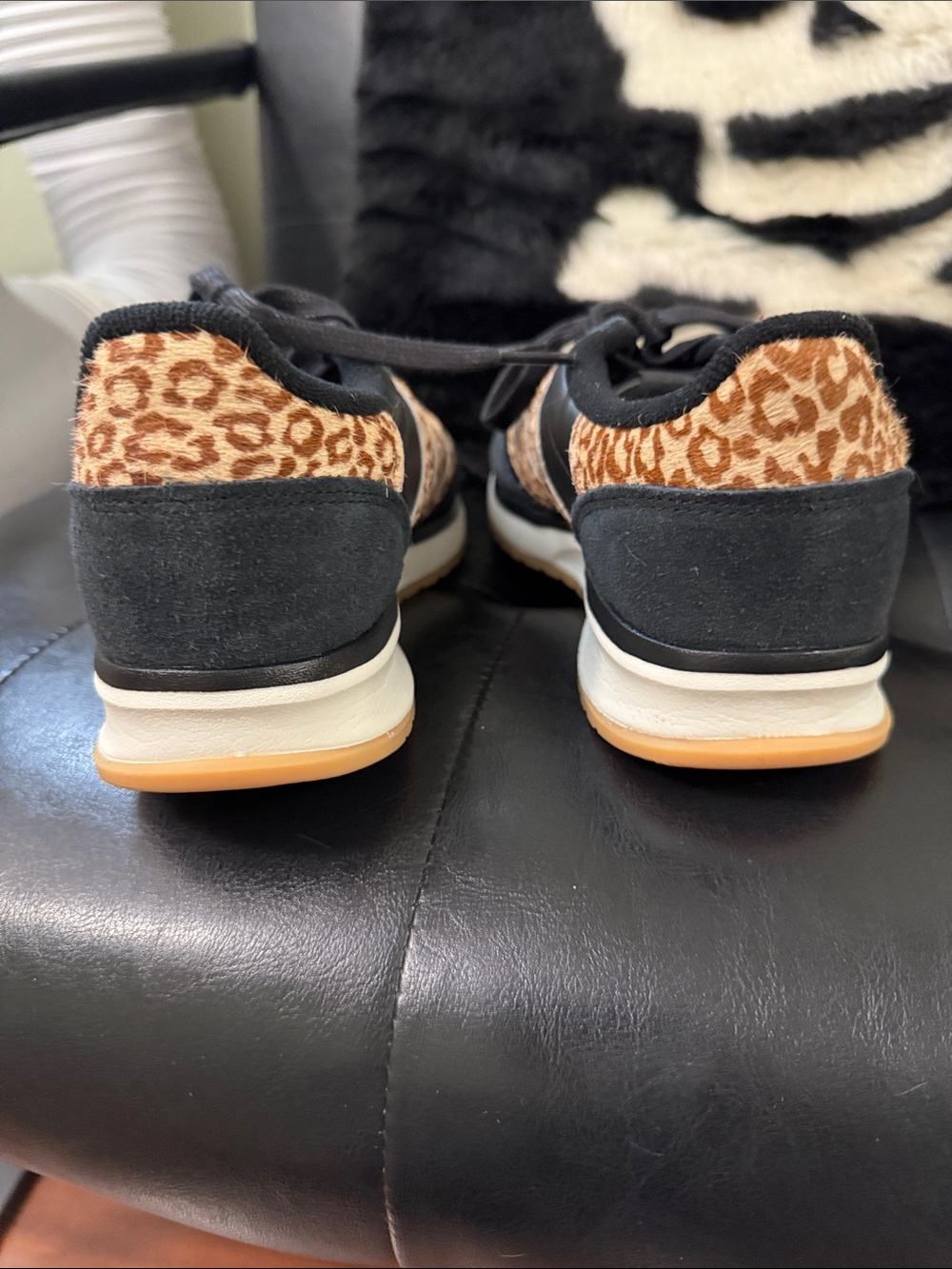 Adidas Women’s Black Sneakers with Leopard Stripes - Cloudfoam Comfort - Picture 3 of 3